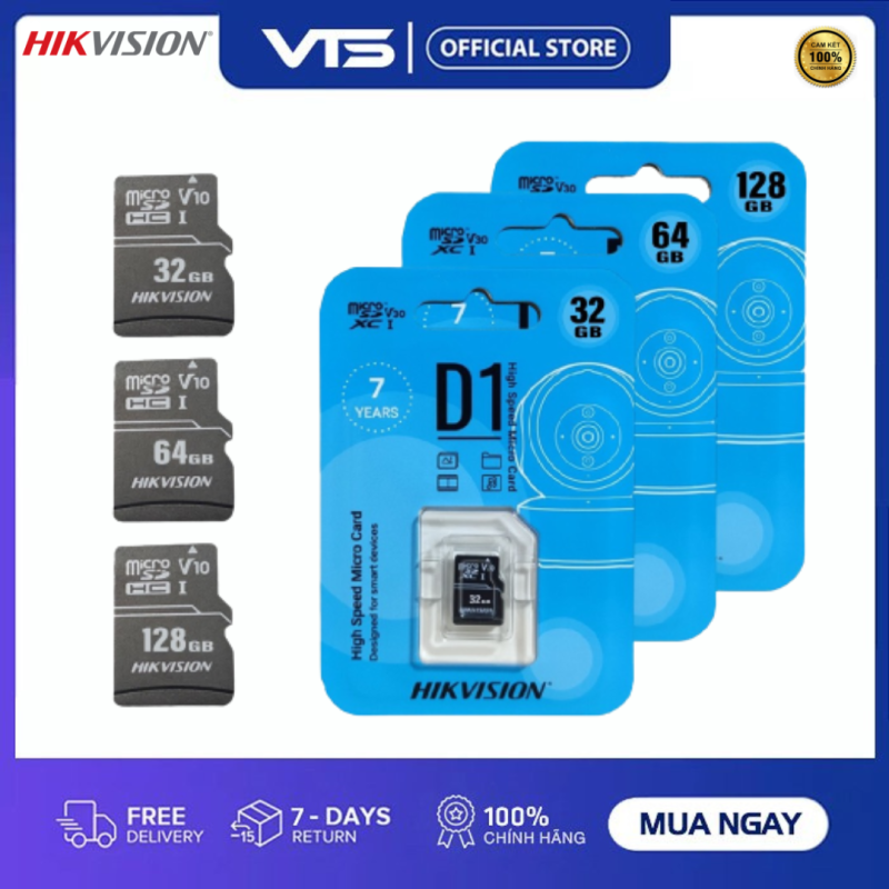 Thẻ nhớ Micro SD HIKVISION D1 32GB Class 10 Tốc độ 92MB/s Chuyên ghi hình cho camera - Chính Hãng - VTS