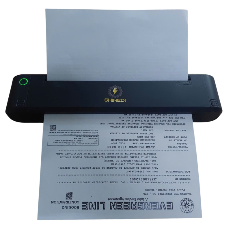 Máy in A4 giấy thường XL-P808 SHINEDI sạc pin nhỏ gọn nhẹ nhàng dễ dàng mang đi in bất cứ lúc nào bất cứ nơi đâu bạn muốn.